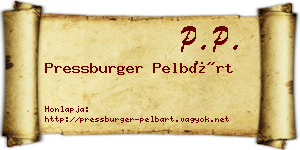 Pressburger Pelbárt névjegykártya